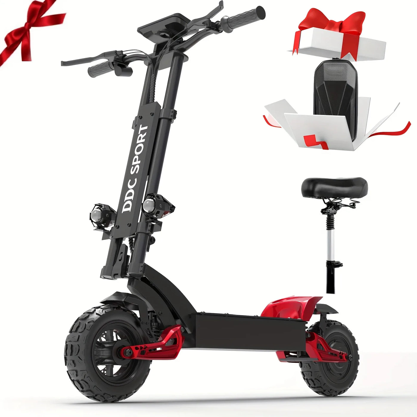 DDC G63 Pro Electric Scooter Adults 1500W Powerful Motors Top Speed 28MPH, 48V 20Ah Range 25-30 Miles, 11" All-Terrain Tires Foldable Scooter with Seat, Mountains Off-Road EScooter