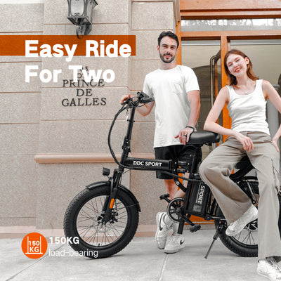 DDC T2 1500W 48V/20Ah Electric Bicycle With Removable Battery, Folding Electric Bike for Adults,20'' Ebike Urban City with 10 Shock Absorptions