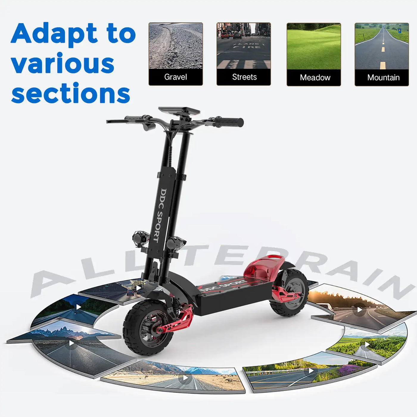 DDC G63 Pro Electric Scooter Adults 1500W Powerful Motors Top Speed 28MPH, 48V 20Ah Range 25-30 Miles, 11" All-Terrain Tires Foldable Scooter with Seat, Mountains Off-Road EScooter
