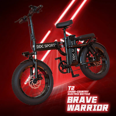 DDC T2 1500W 48V/20Ah Electric Bicycle With Removable Battery, Folding Electric Bike for Adults,20'' Ebike Urban City with 10 Shock Absorptions