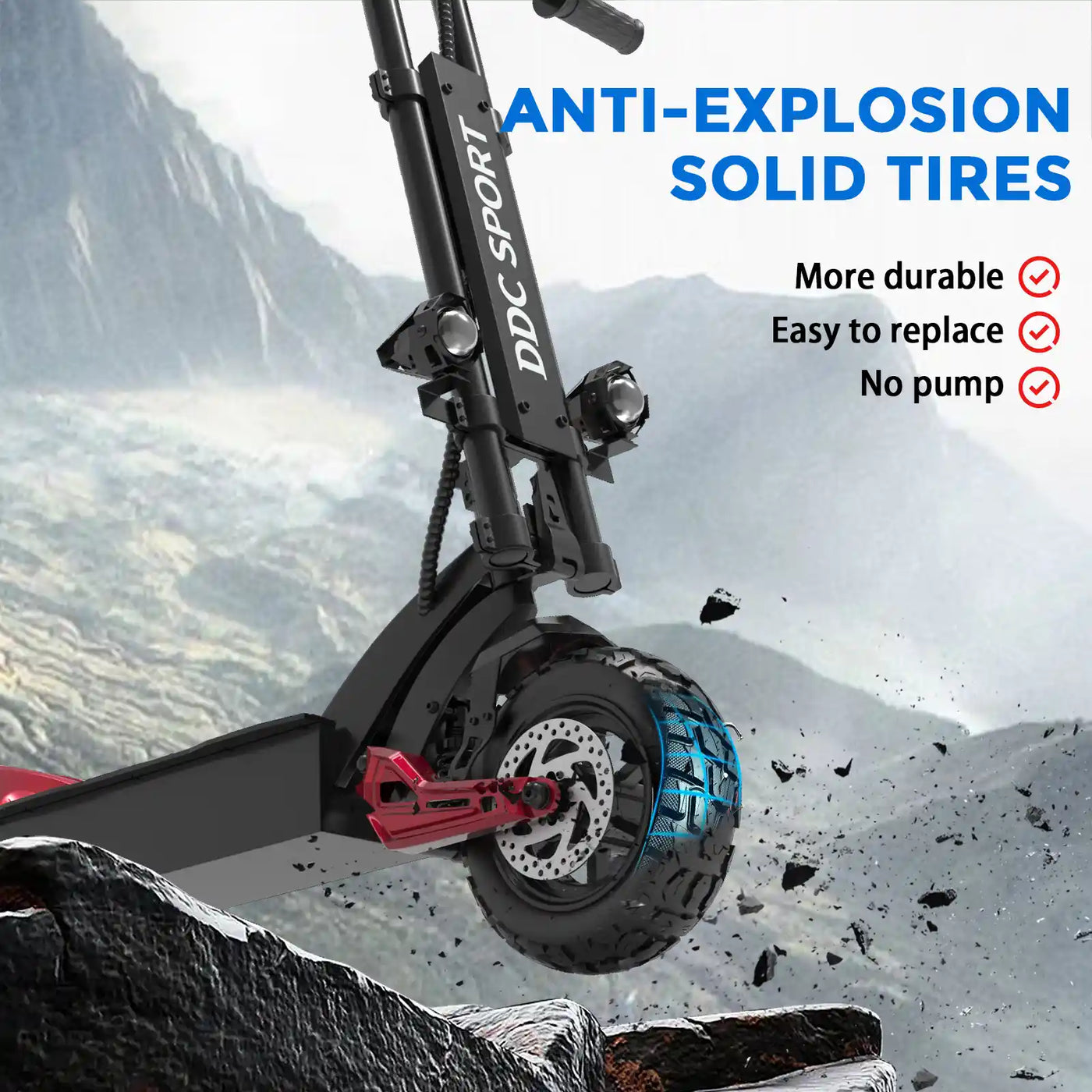 DDC G63 Pro Electric Scooter Adults 1500W Powerful Motors Top Speed 28MPH, 48V 20Ah Range 25-30 Miles, 11" All-Terrain Tires Foldable Scooter with Seat, Mountains Off-Road EScooter