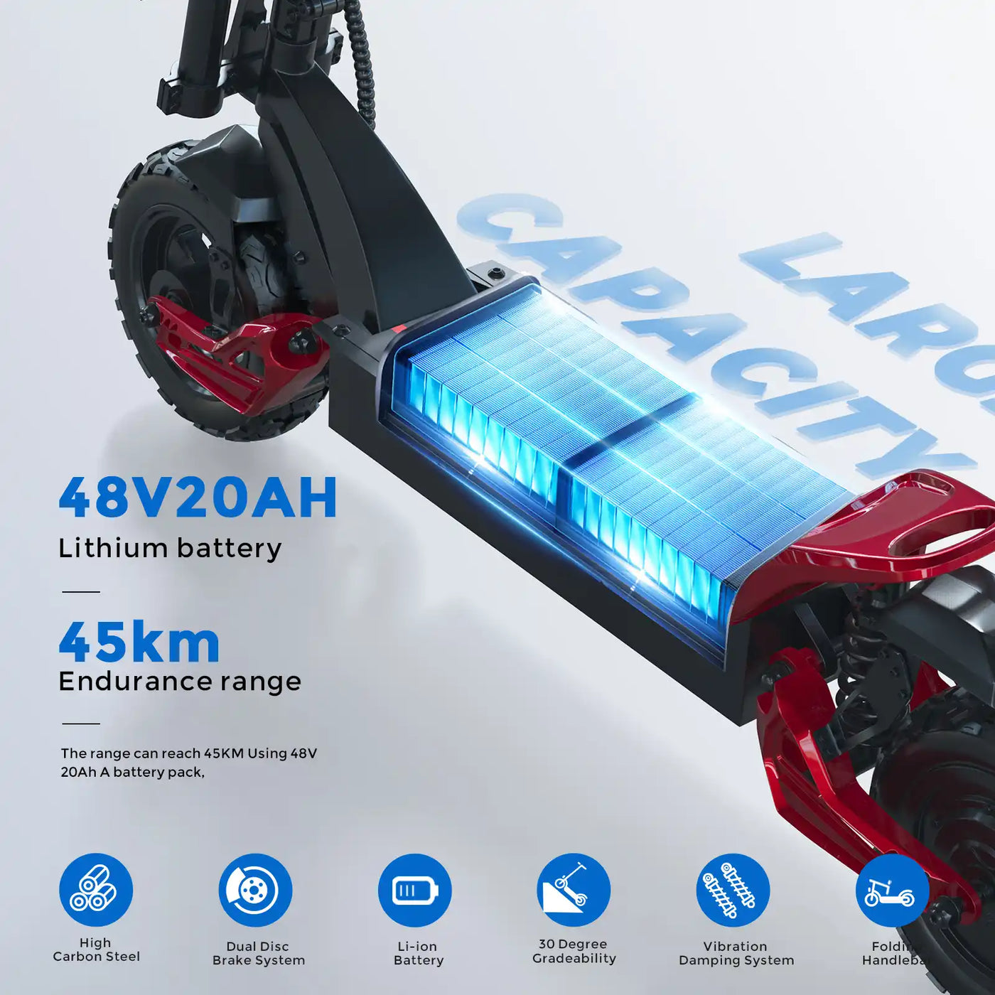 DDC G63 Pro Electric Scooter Adults 1500W Powerful Motors Top Speed 28MPH, 48V 20Ah Range 25-30 Miles, 11" All-Terrain Tires Foldable Scooter with Seat, Mountains Off-Road EScooter