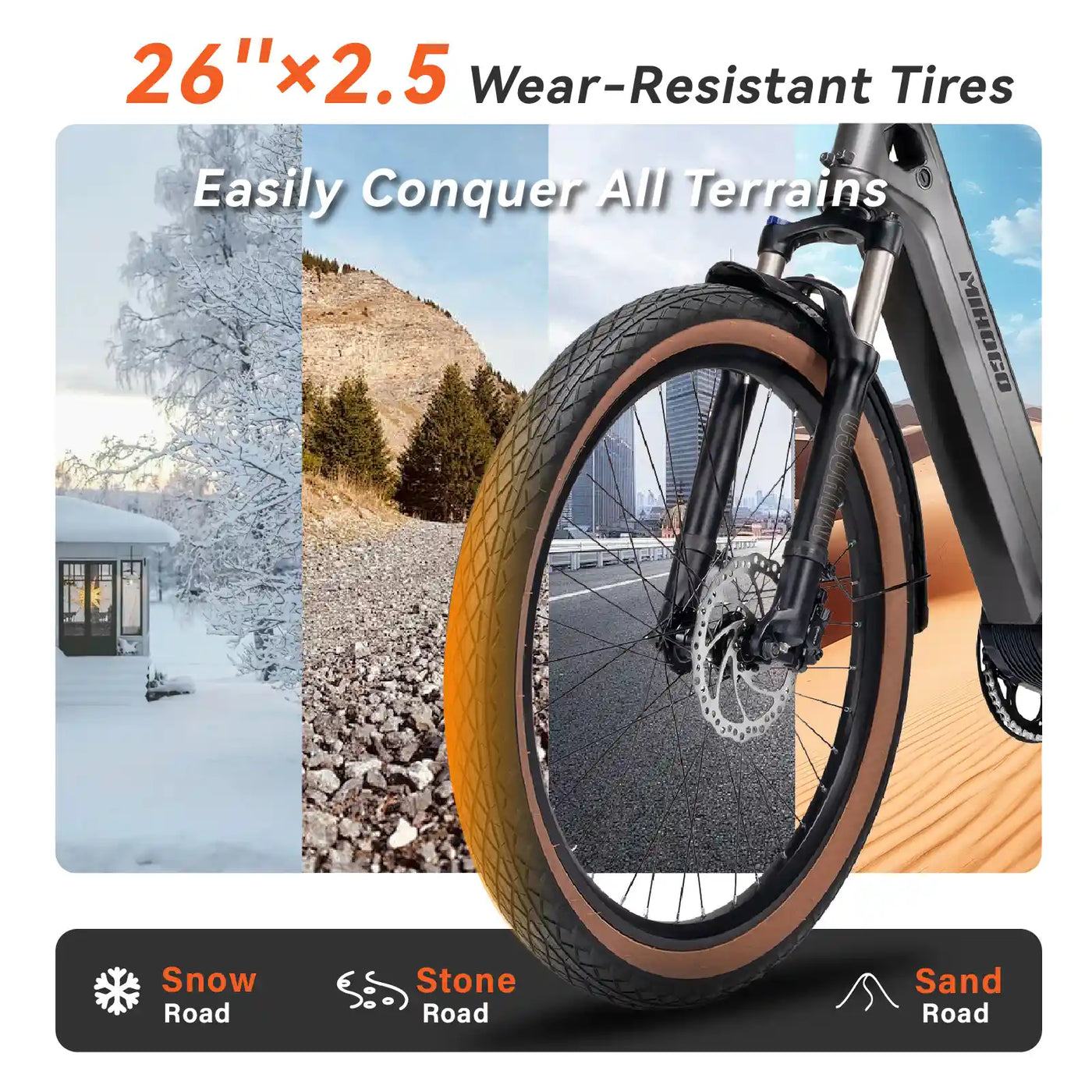 DDC Air Carbon Fiber Electric Bike for Adults with 1000W Peak Motor 25MPH Ebike with 48V Built-in Dual Batteries, 121 Miles Range, 26'' Tires, 7-Speed, Front Suspension Electric Bicycle