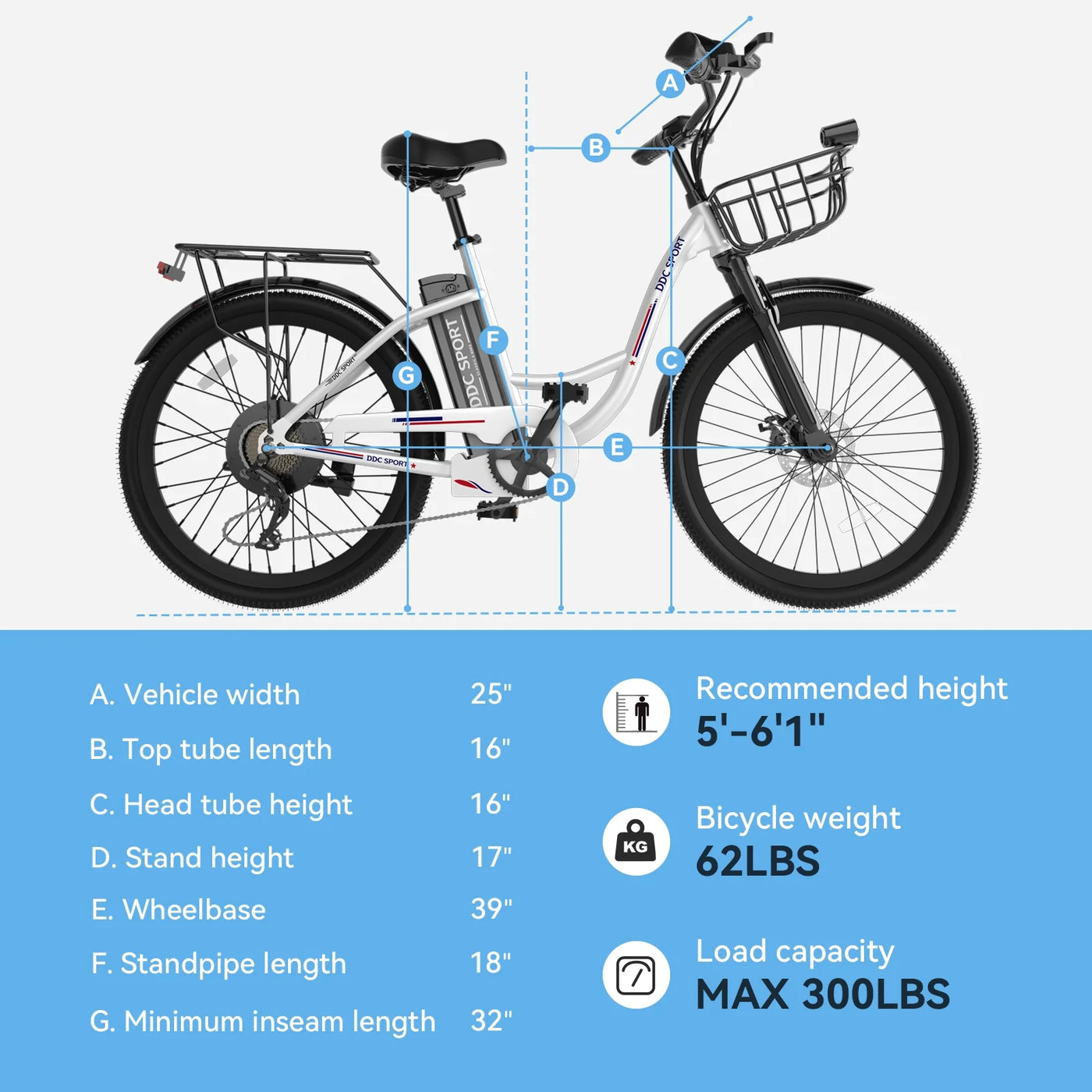 DDC C01 Ebike size form