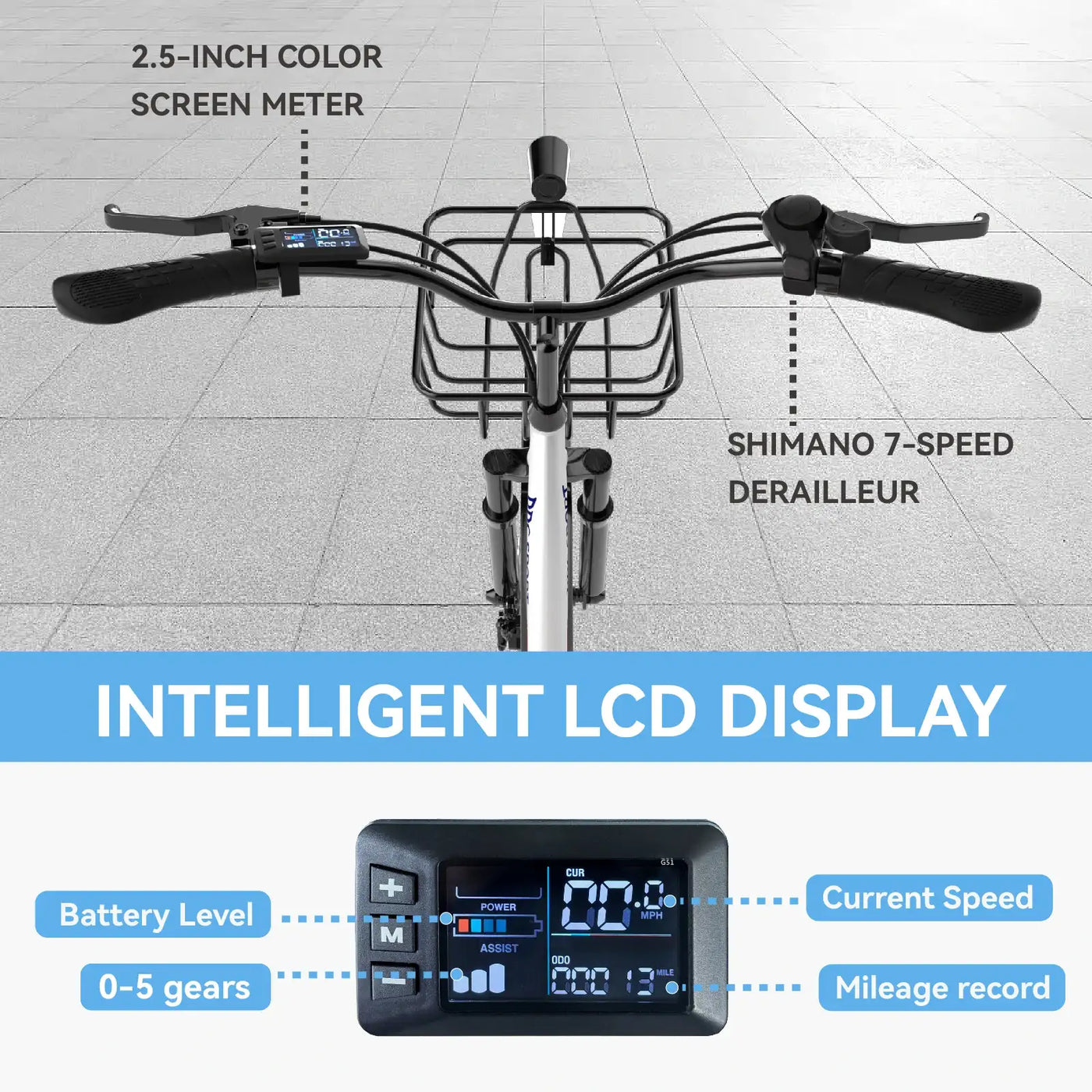 DDC Ebike C01 handlebar with screen and derailleur