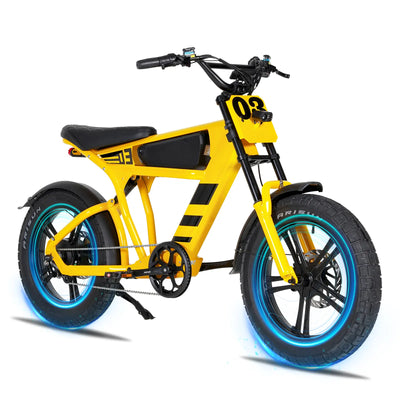 DDC FT-03 Electric Bike for Adults, 20" Fat Tire Electric Motorcycle Bike, 48V 18.2AH Battery Powered Electric Bike, Aluminum Alloy Frame,  7-Speed E-Bike, All-Terrain Electric Bike