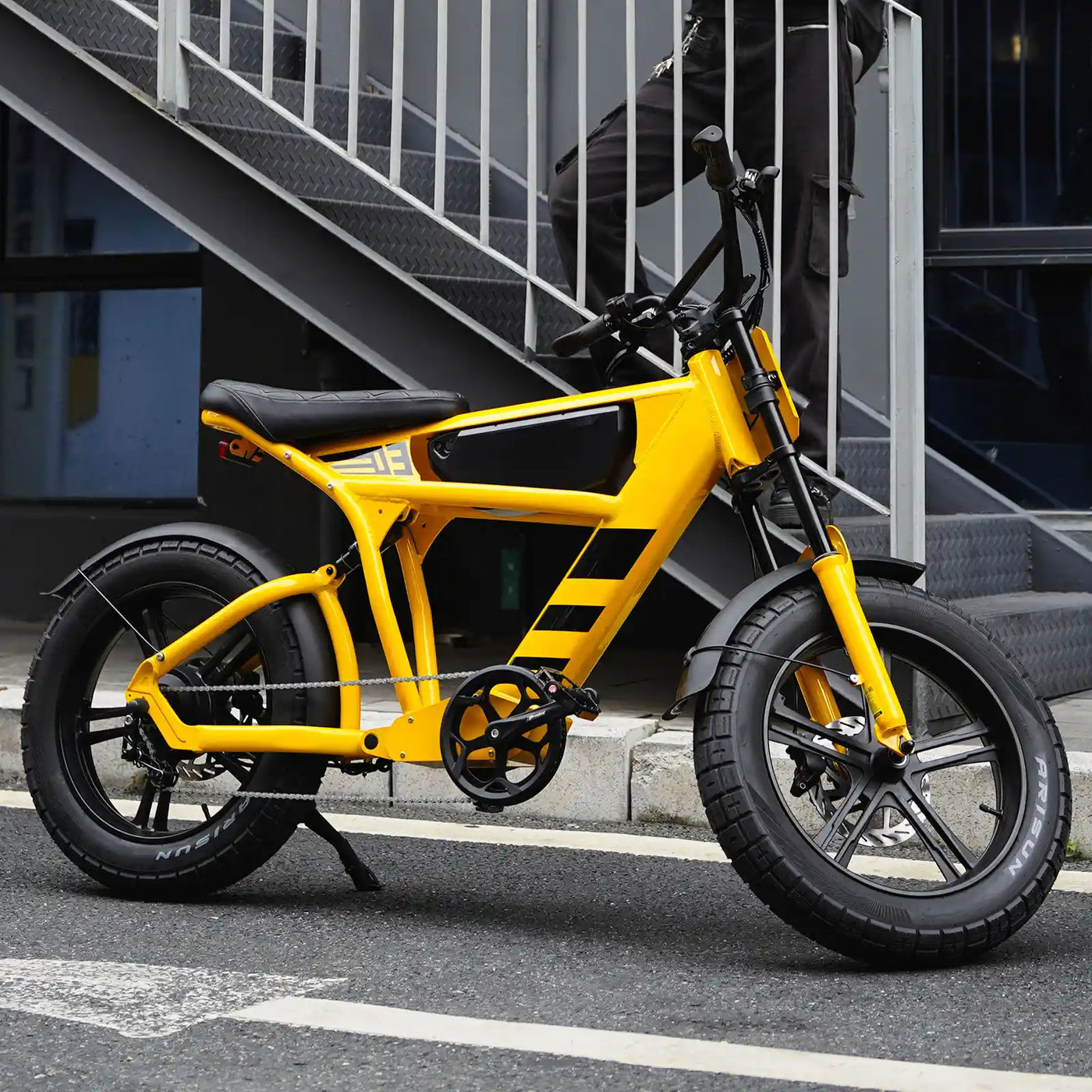 DDC FT-03 Electric Bike for Adults, 20" Fat Tire Electric Motorcycle Bike, 48V 18.2AH Battery Powered Electric Bike, Aluminum Alloy Frame,  7-Speed E-Bike, All-Terrain Electric Bike